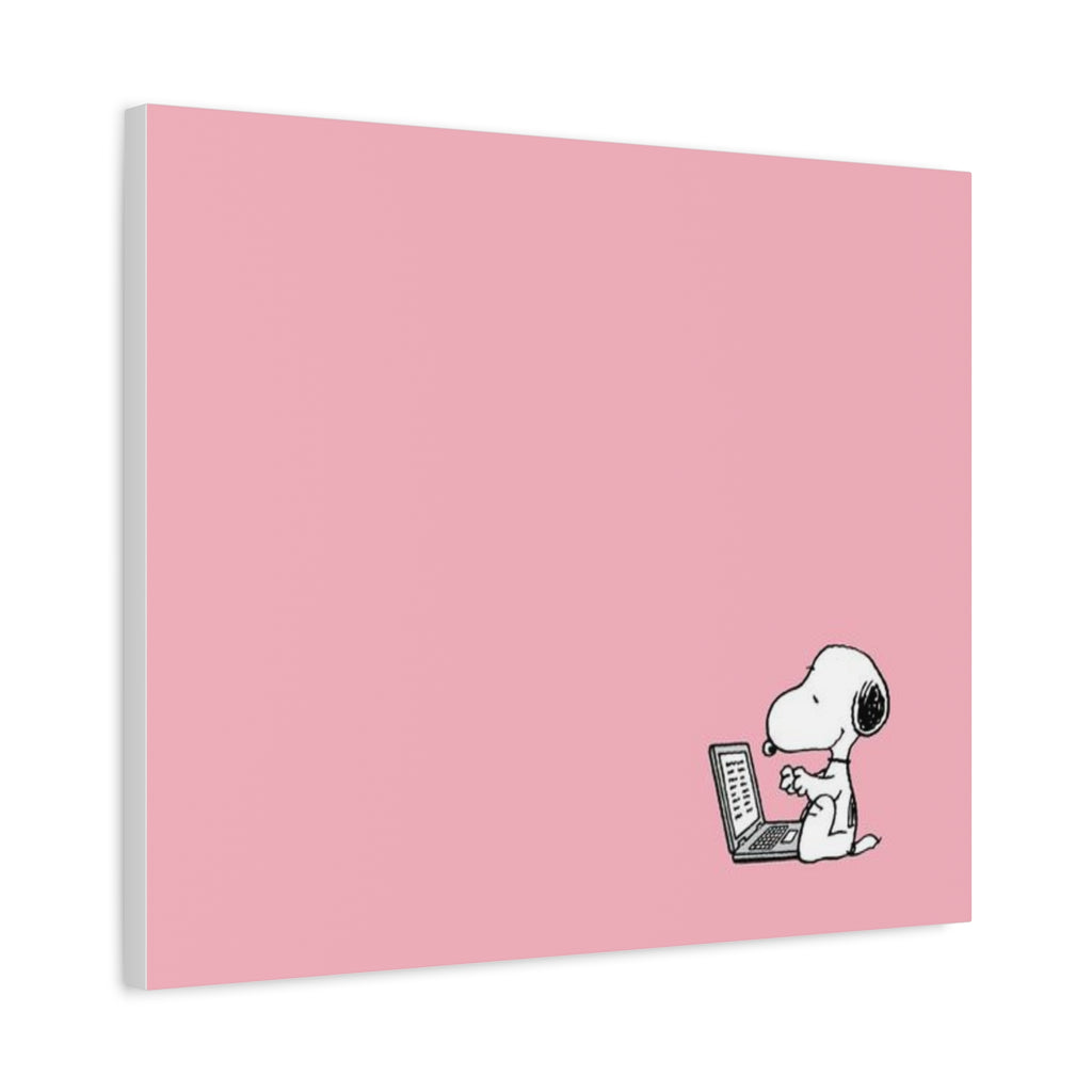 Snoopy on Laptop Canvas