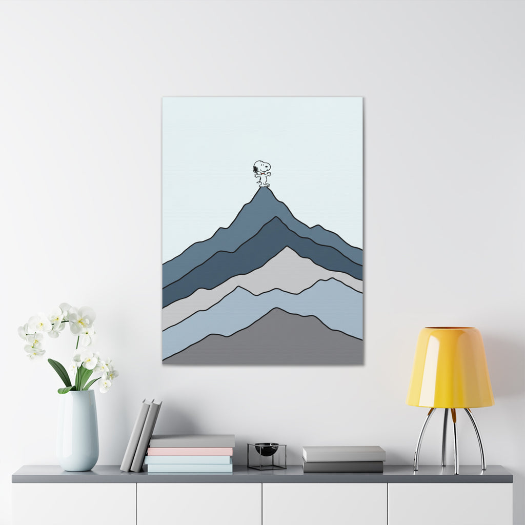 Snoopy on Mountain Canvas