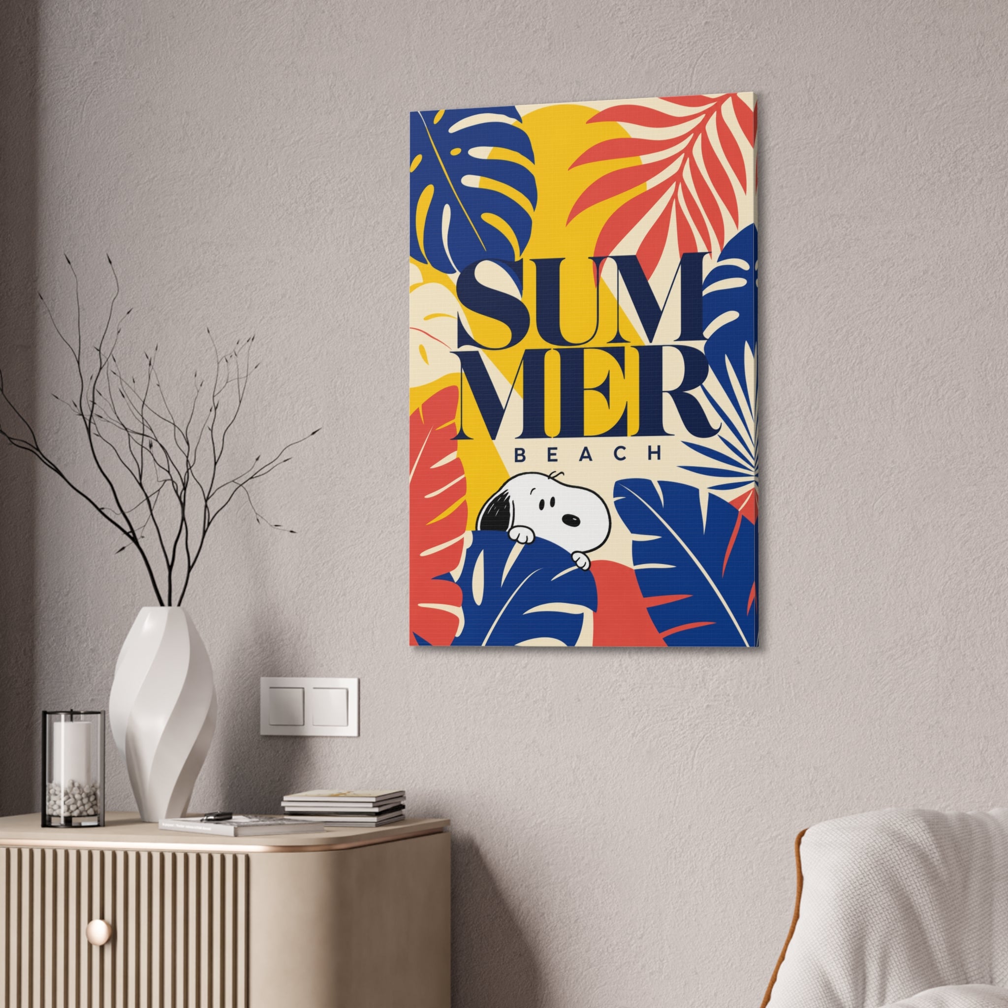 Snoopy Summer Beach Canvas