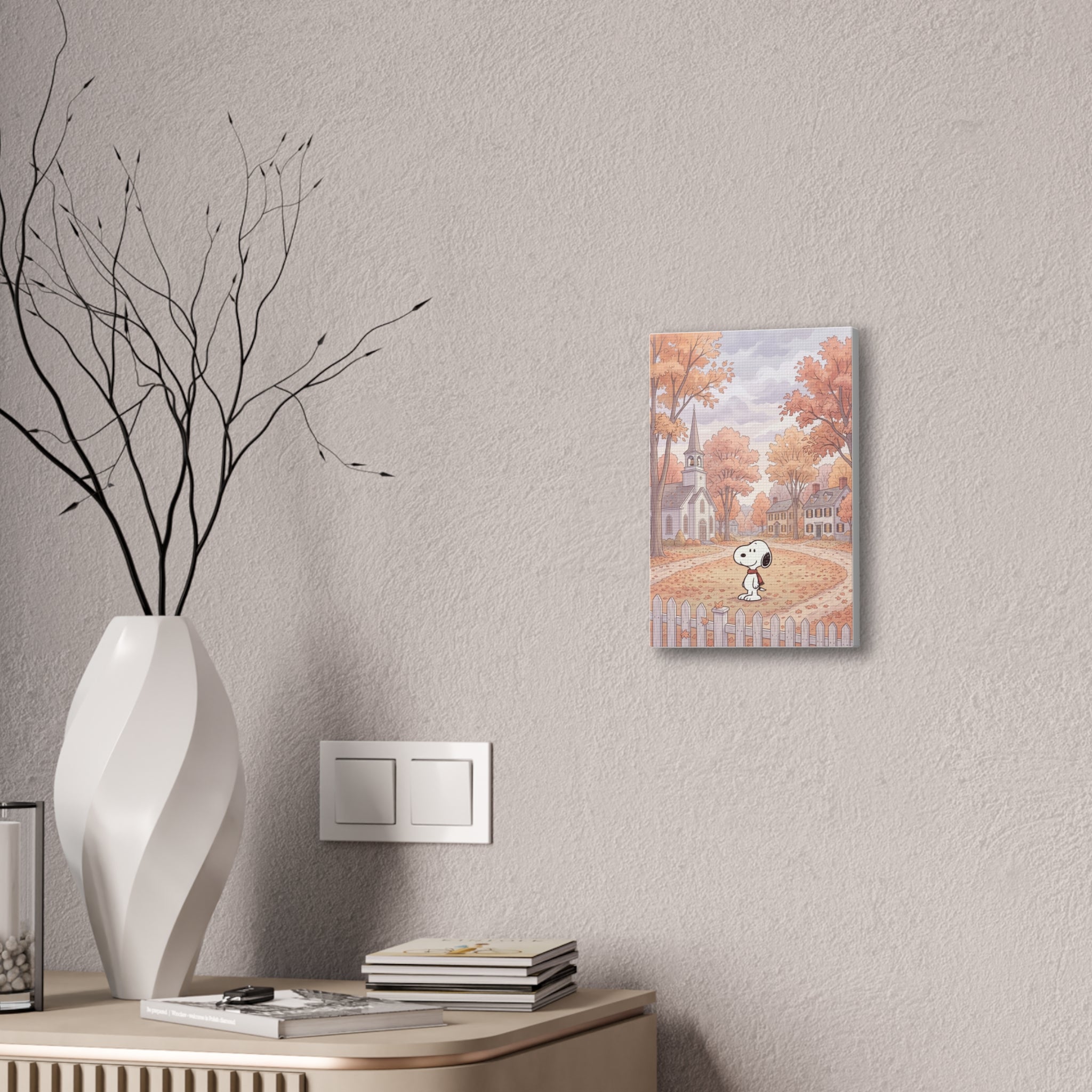 Snoopy Autumn Village Canvas