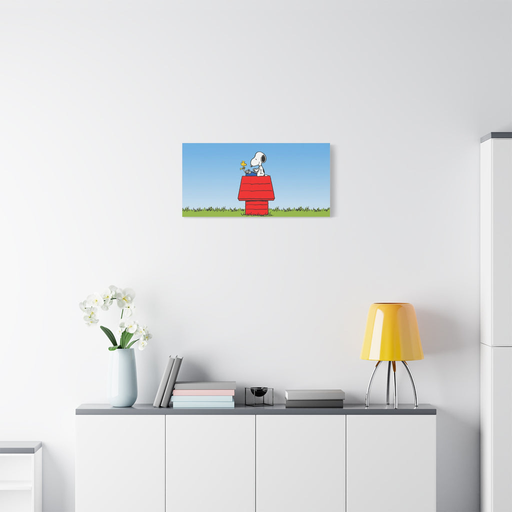 Snoopy on Red Doghouse Canvas