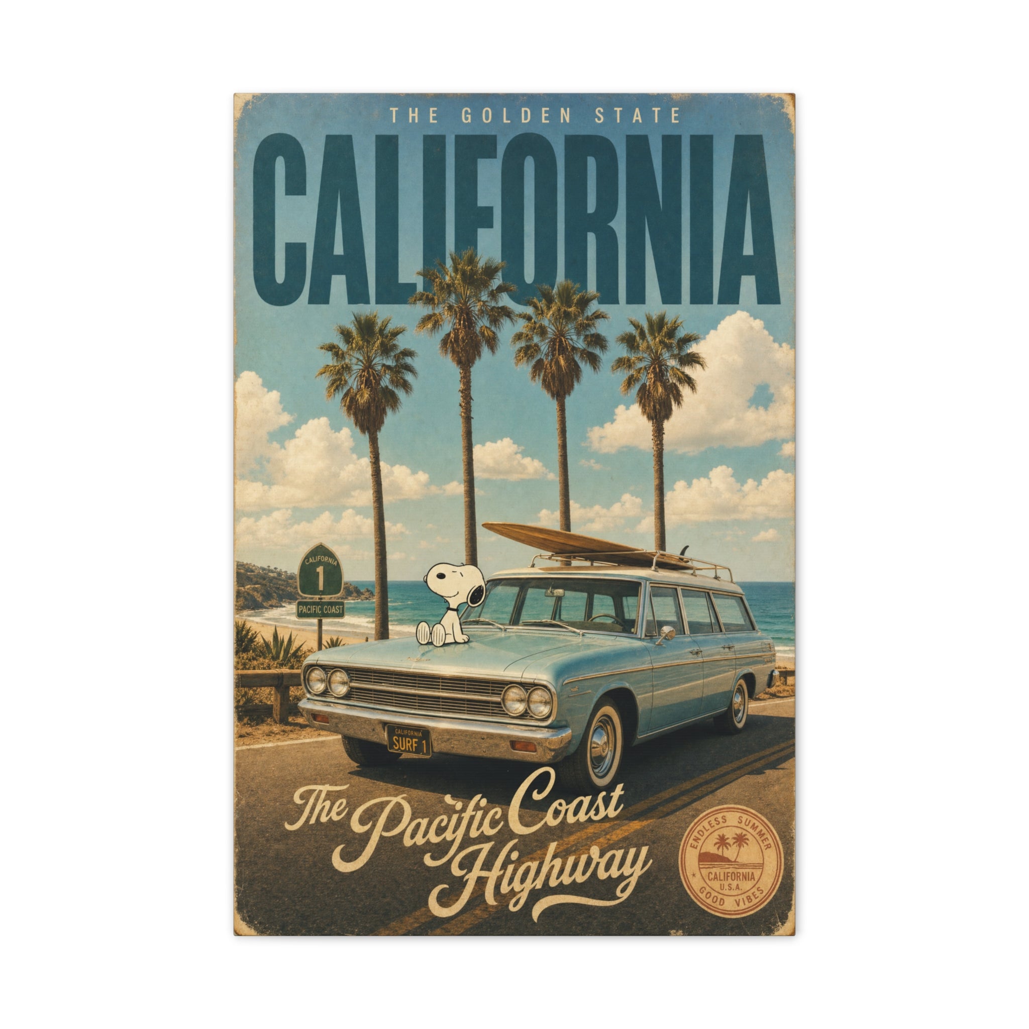 California Coast Snoopy Canvas