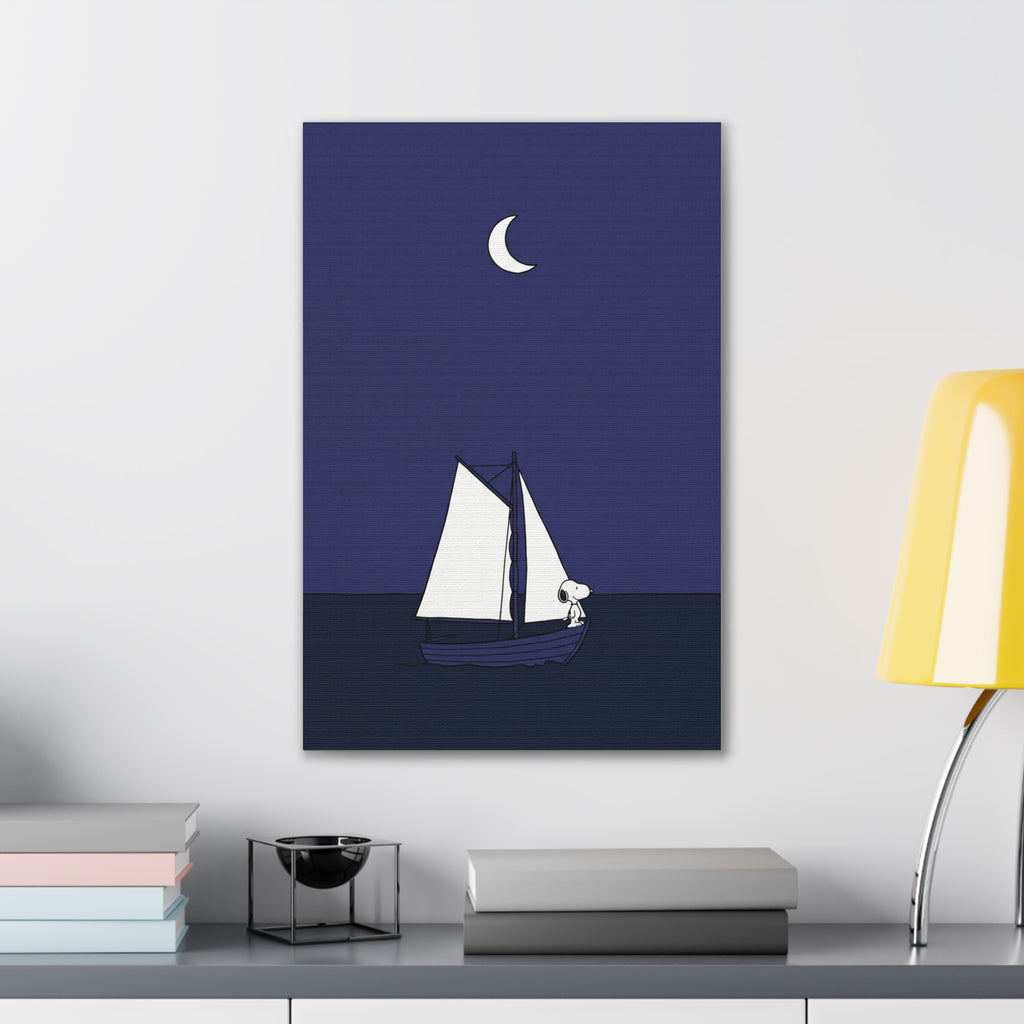 Sailboat Night Scene Canvas