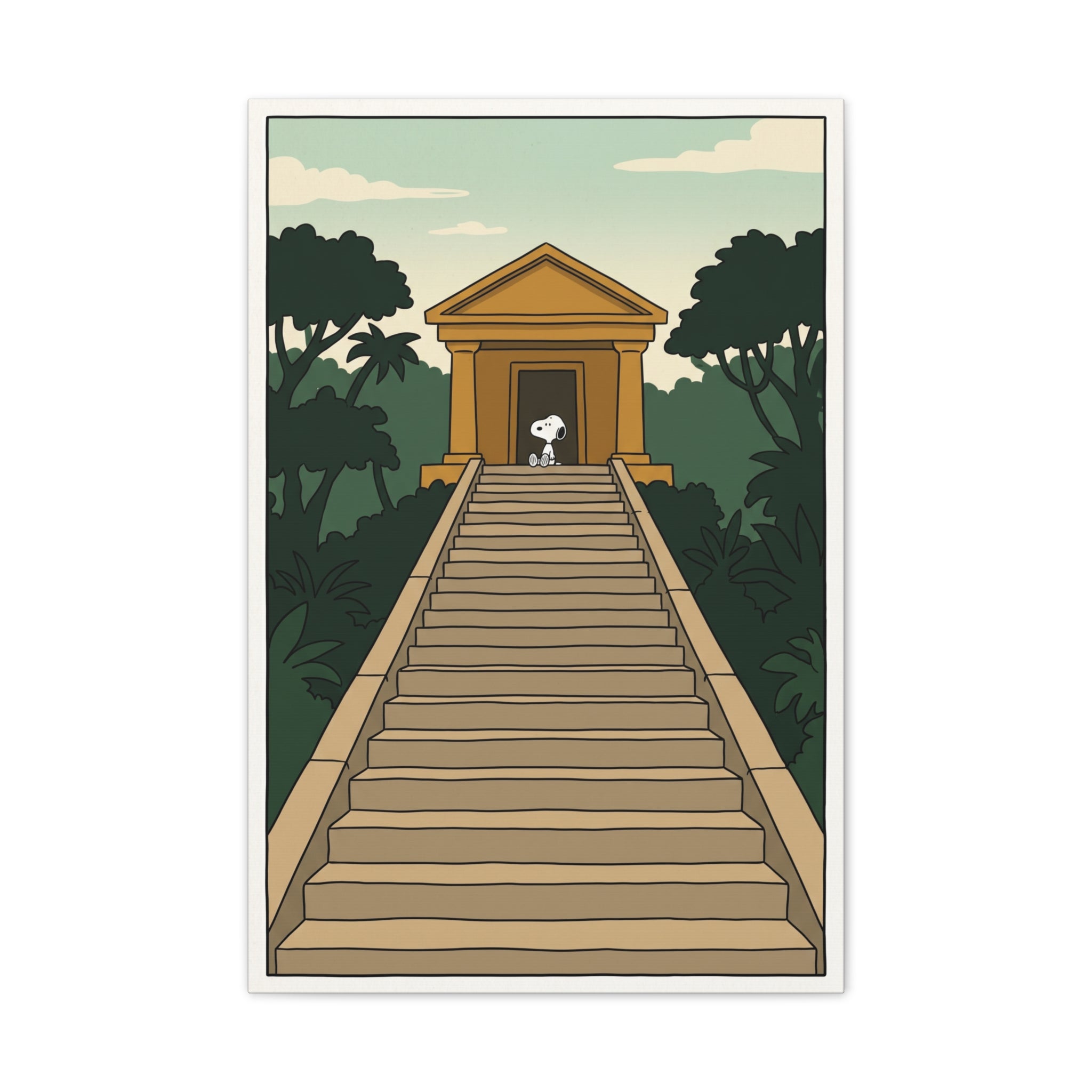 Temple Staircase Canvas