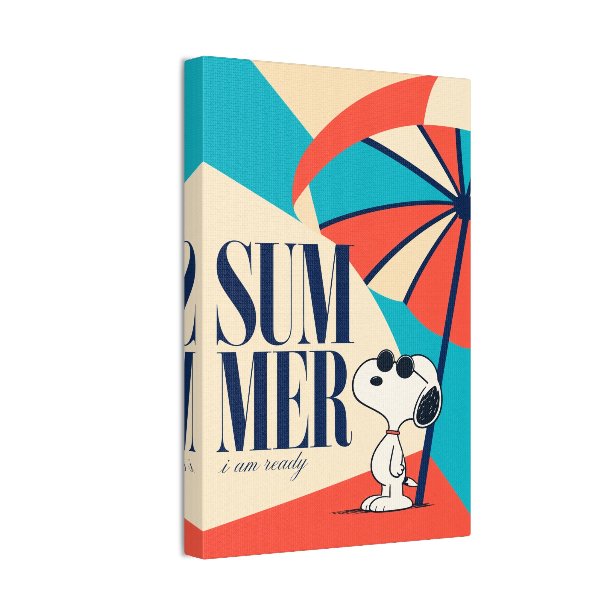Retro Umbrella Beach Canvas