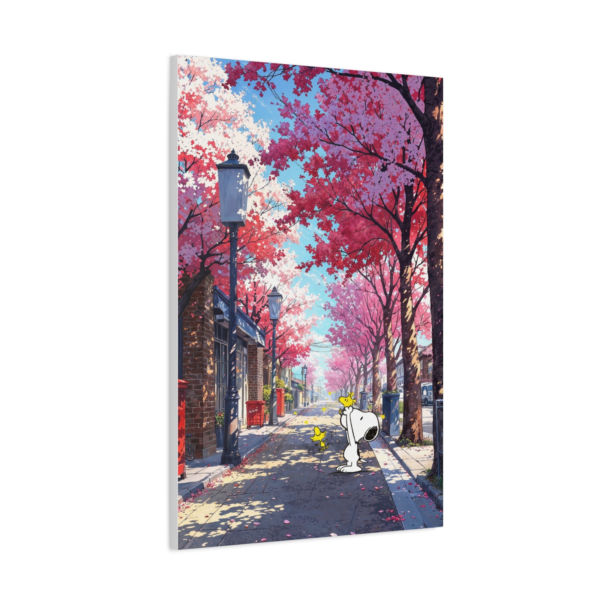 Snoopy Cherry Blossom Street Canvas