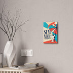 Retro Umbrella Beach Canvas