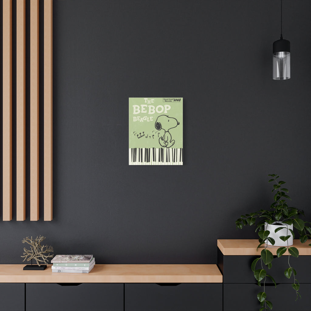 Bebop Beagle Piano Illustration Canvas
