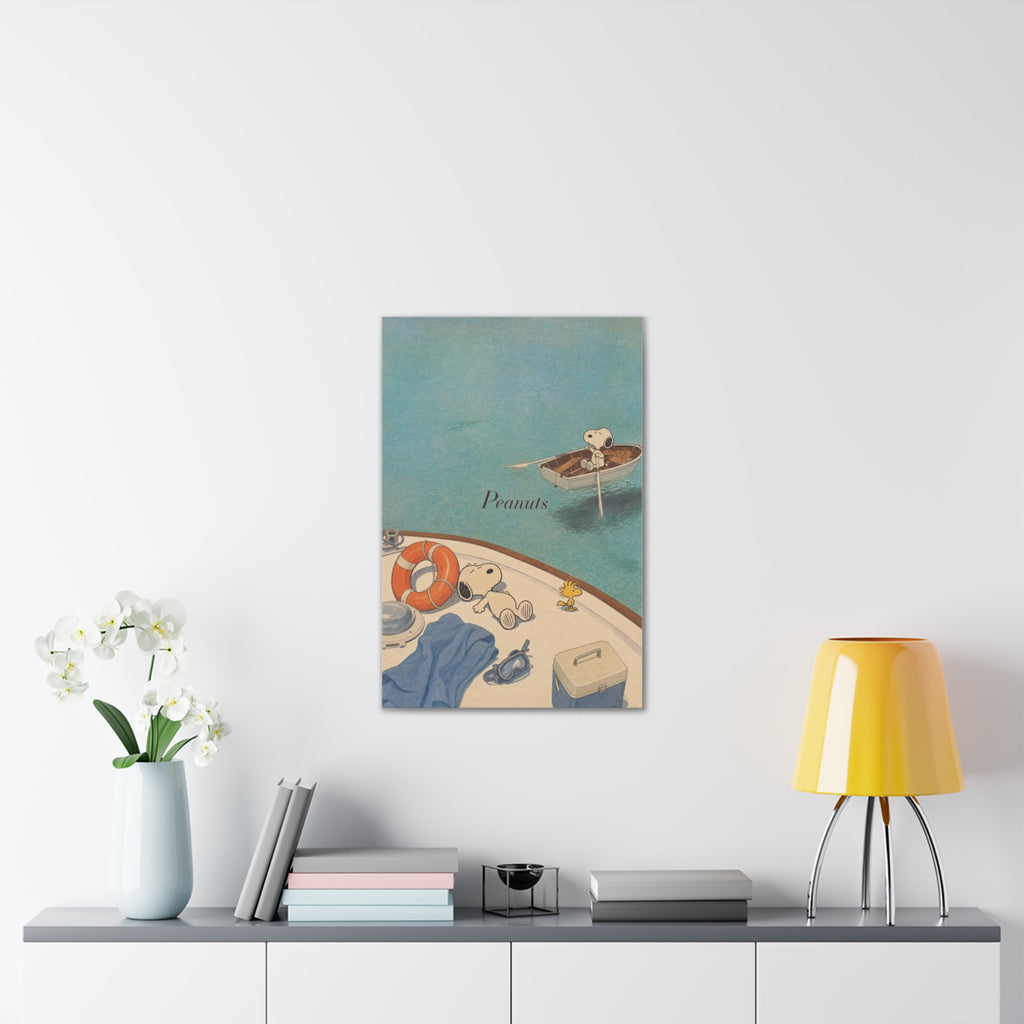 Snoopy Boat Scene Canvas