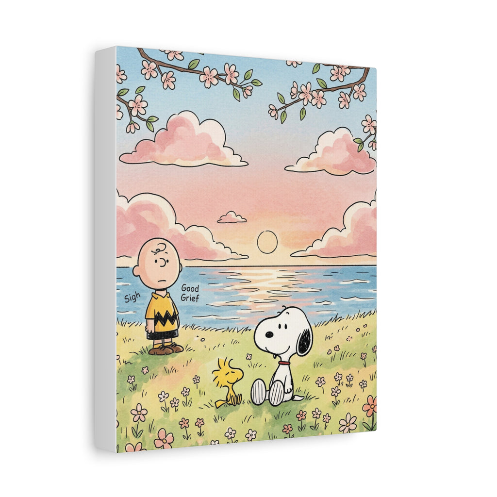 Snoopy Charlie Sunset Canvas