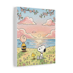 Snoopy Charlie Sunset Canvas
