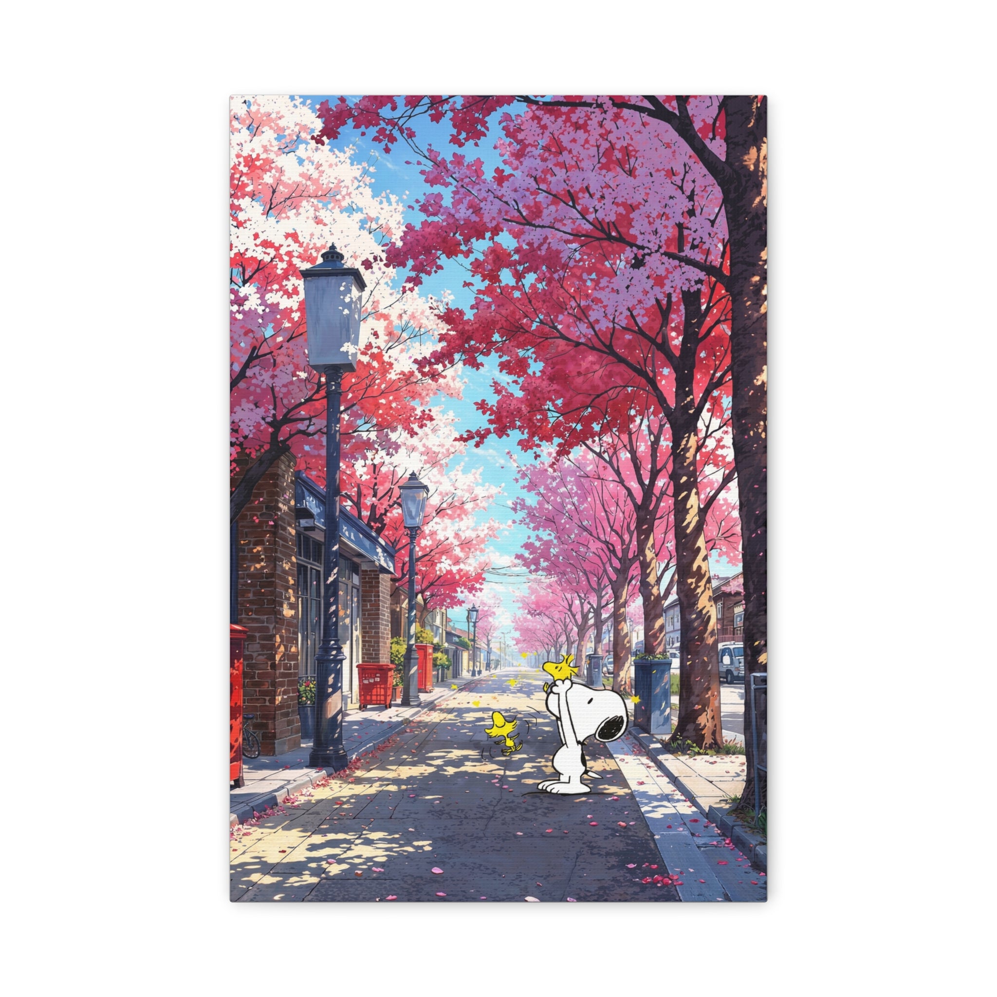 Snoopy Cherry Blossom Street Canvas