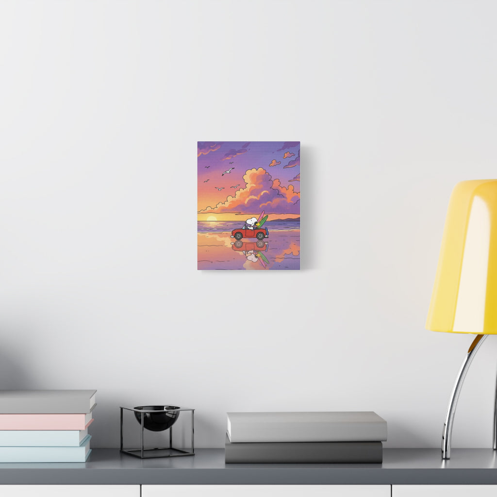 Snoopy Surf Sunset Canvas