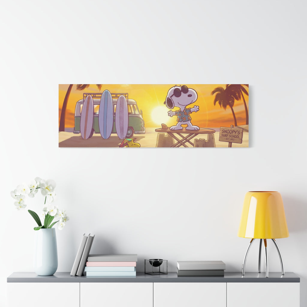 Surfing Snoopy Matte Canvas