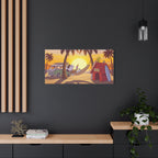 Snoopy Beach Sunset Canvas Poster