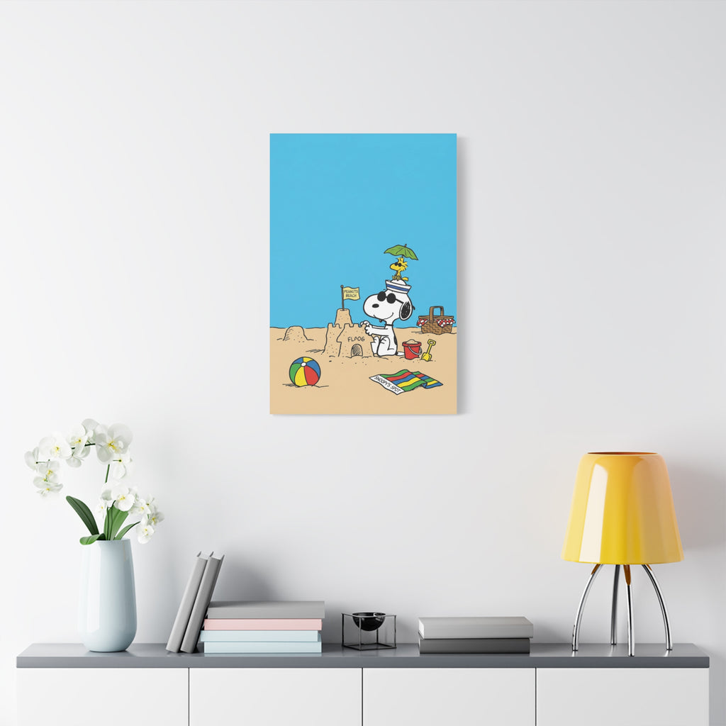 Snoopy Beach Scene Canvas