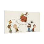 Flying Doghouse Peanuts Characters Canvas