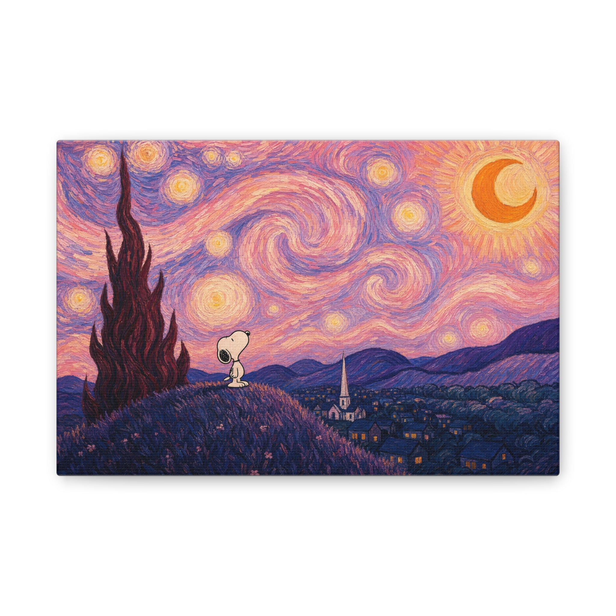 Snoopy Starry Night Canvas