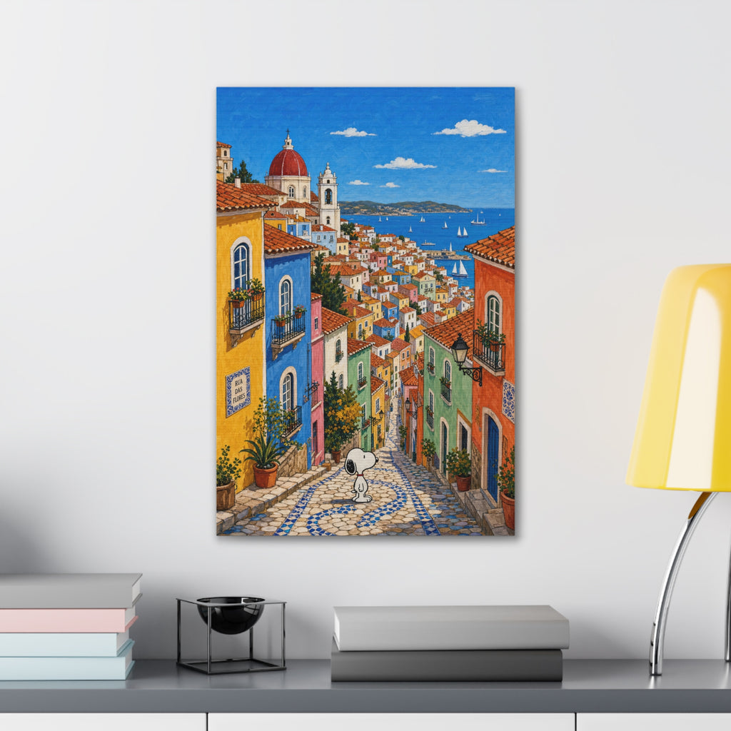 Snoopy Coastal Village Canvas