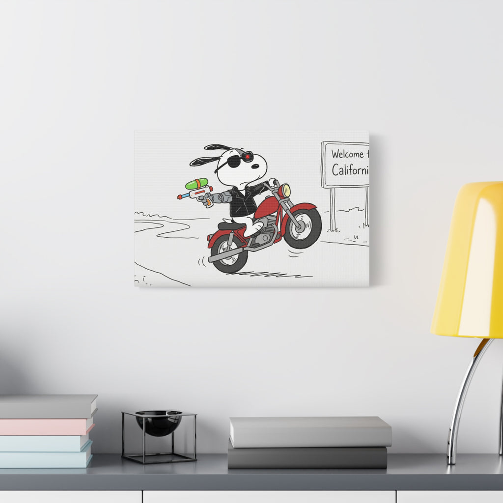 Biker Dog Matte Canvas