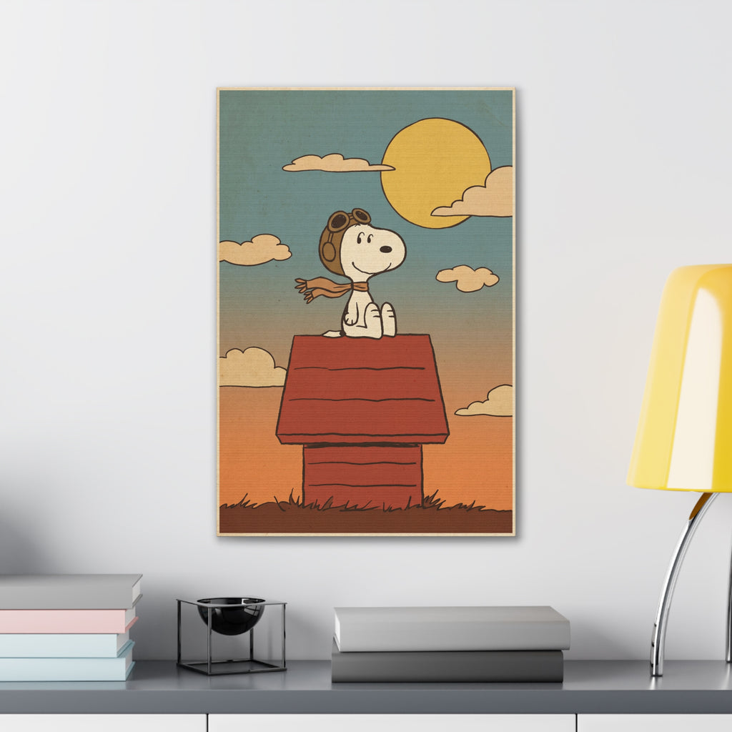 Snoopy Flying Ace Illustration Canvas