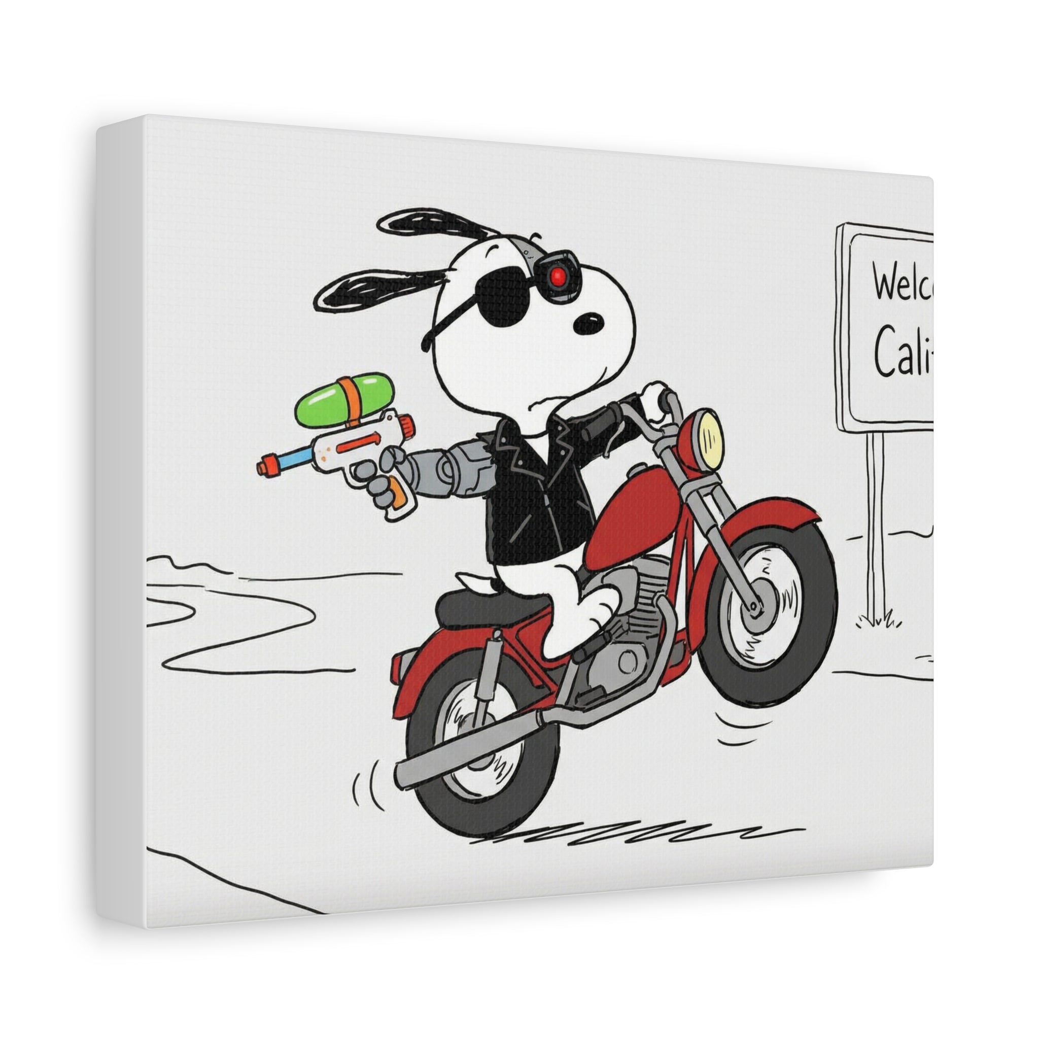 Biker Dog Matte Canvas