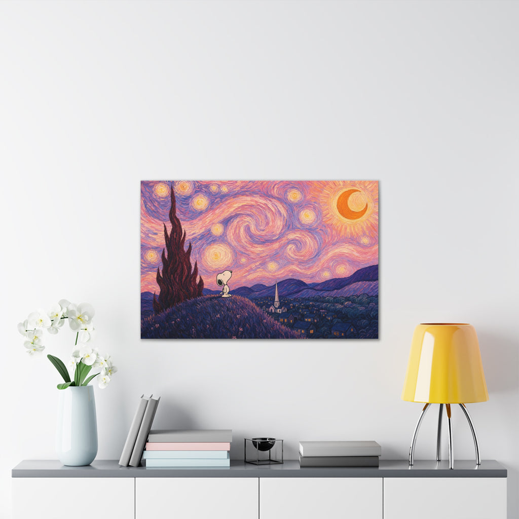 Snoopy Starry Night Canvas