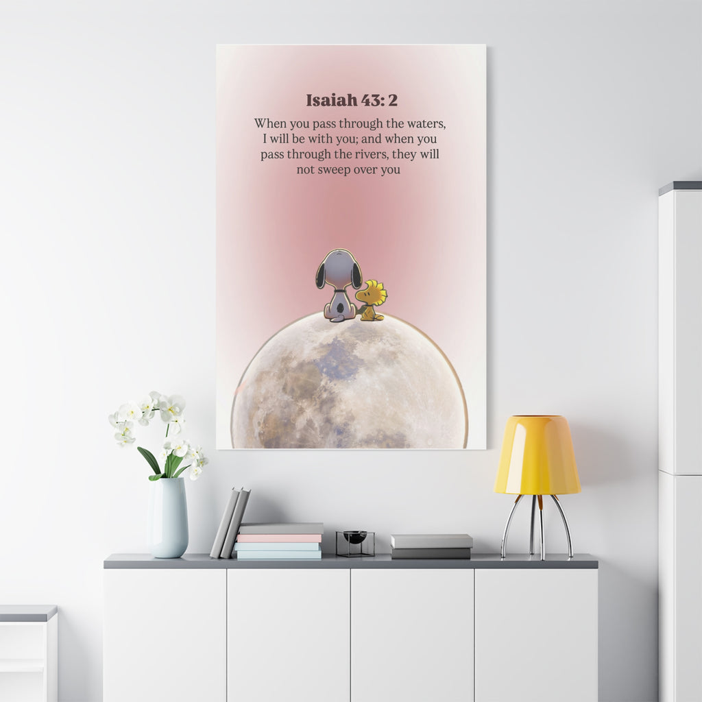 Isaiah 43:2 Snoopy Canvas