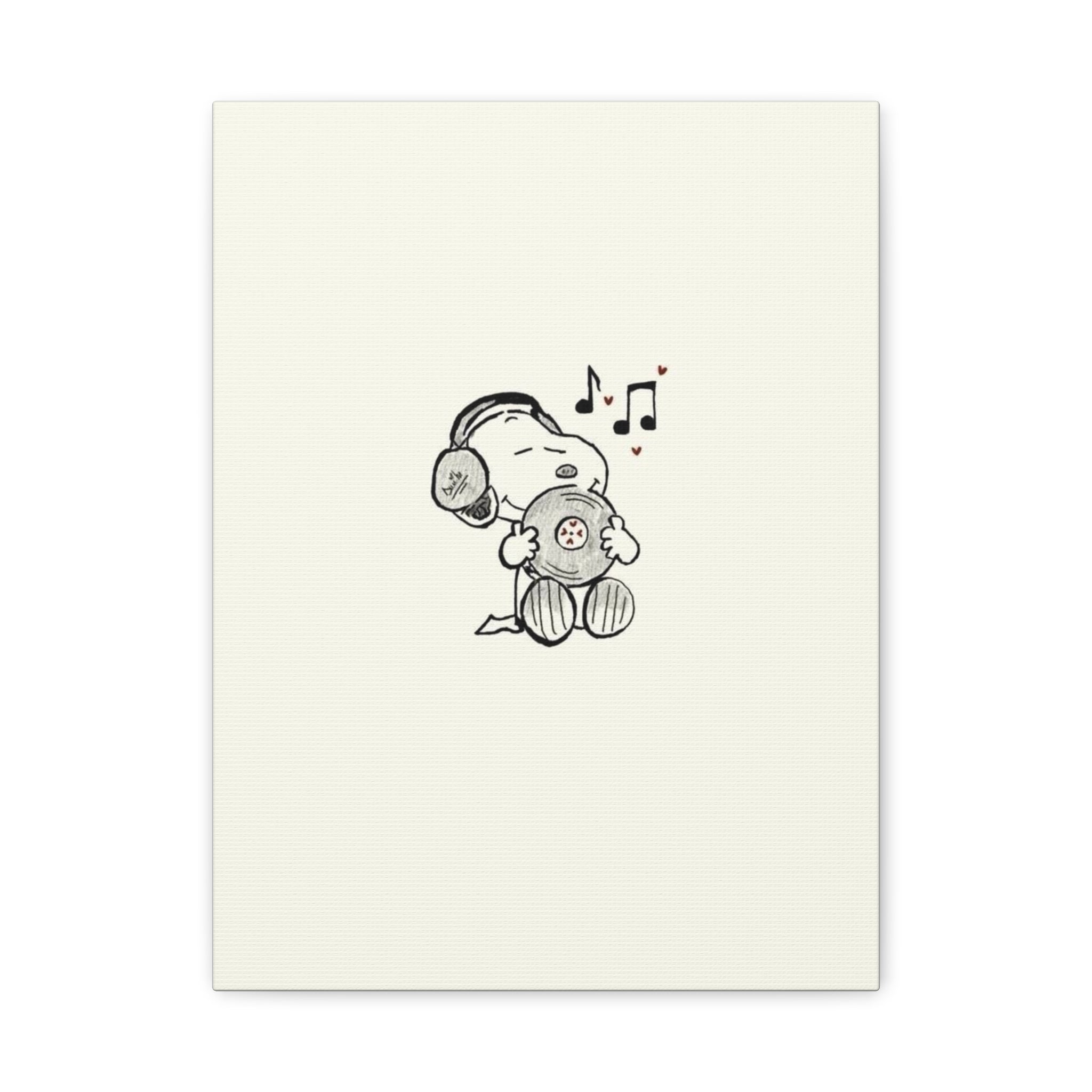 Sleeping Dog Headphones Canvas