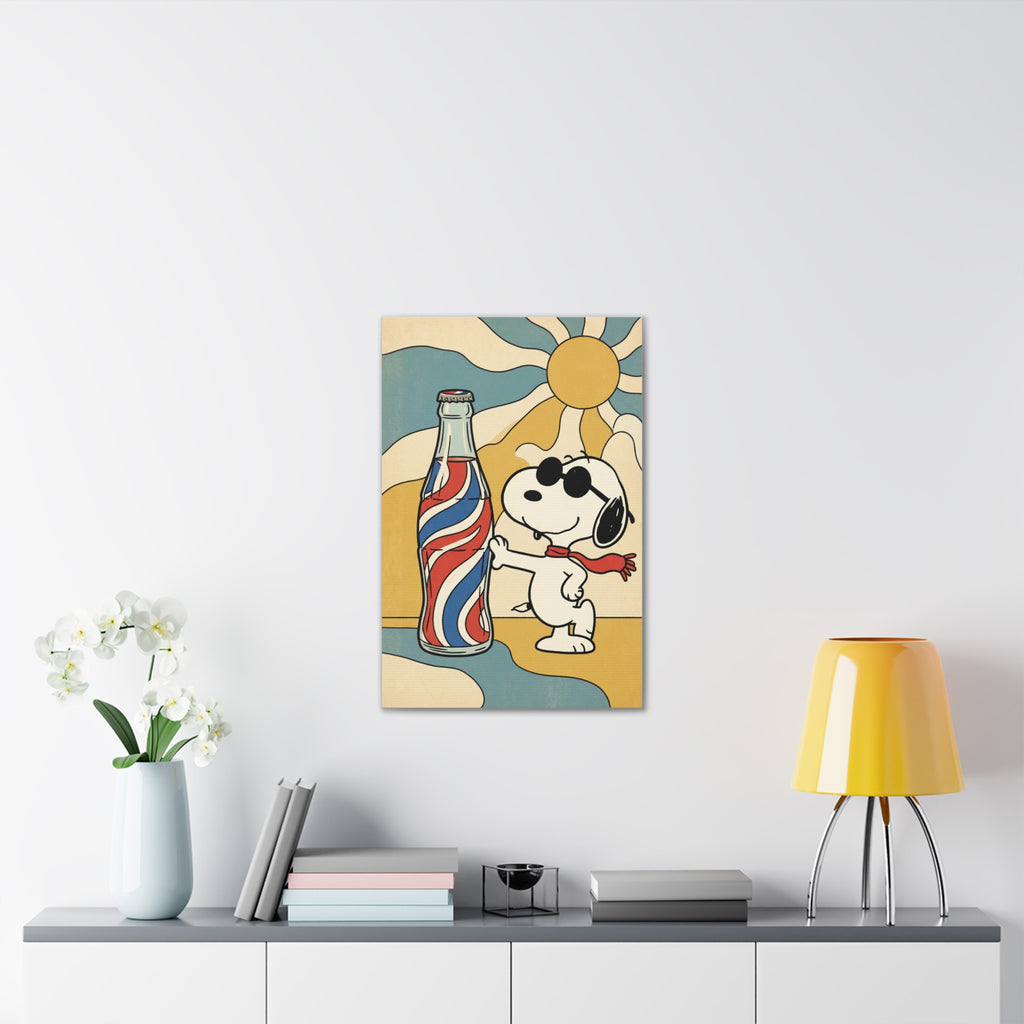 Retro Snoopy Soda Bottle Canvas
