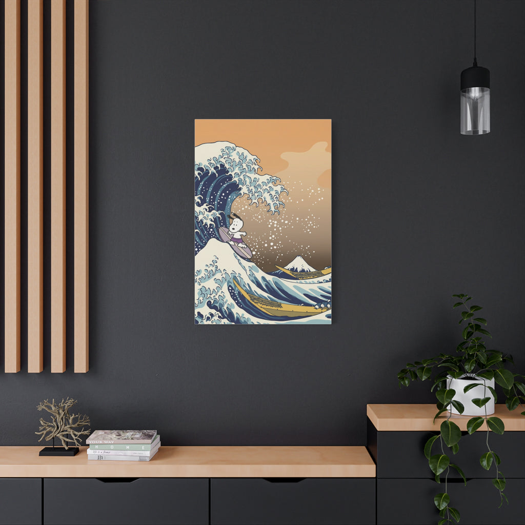 Surfing Snoopy Wave Canvas
