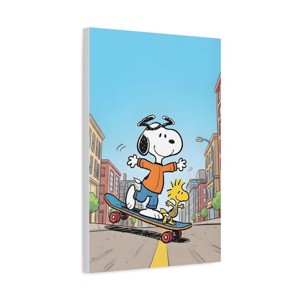 Snoopy Skateboarding Canvas