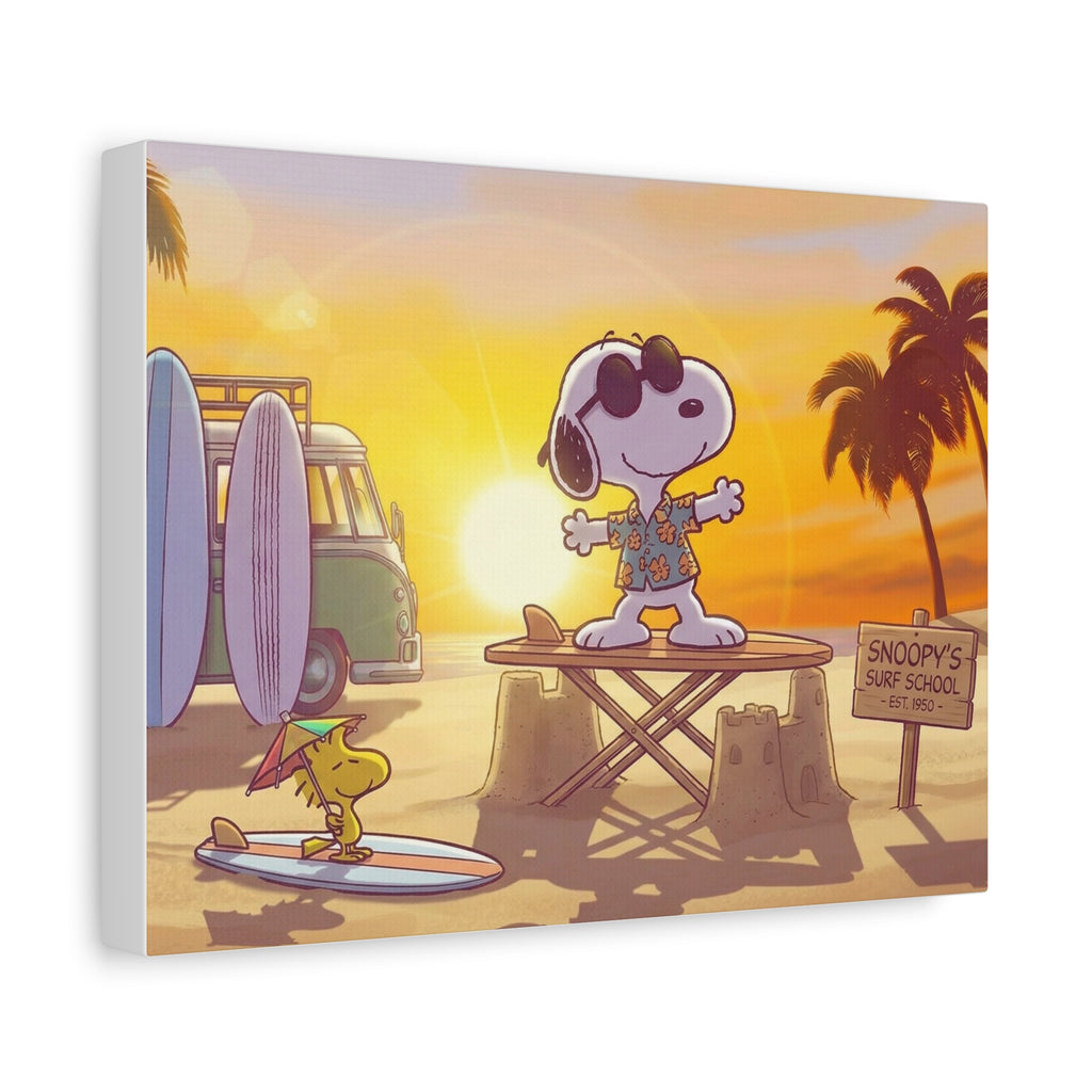 Surfing Snoopy Matte Canvas
