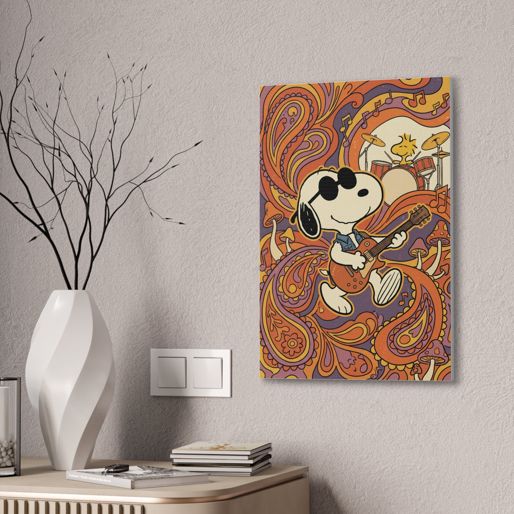 Psychedelic Snoopy Guitar Canvas