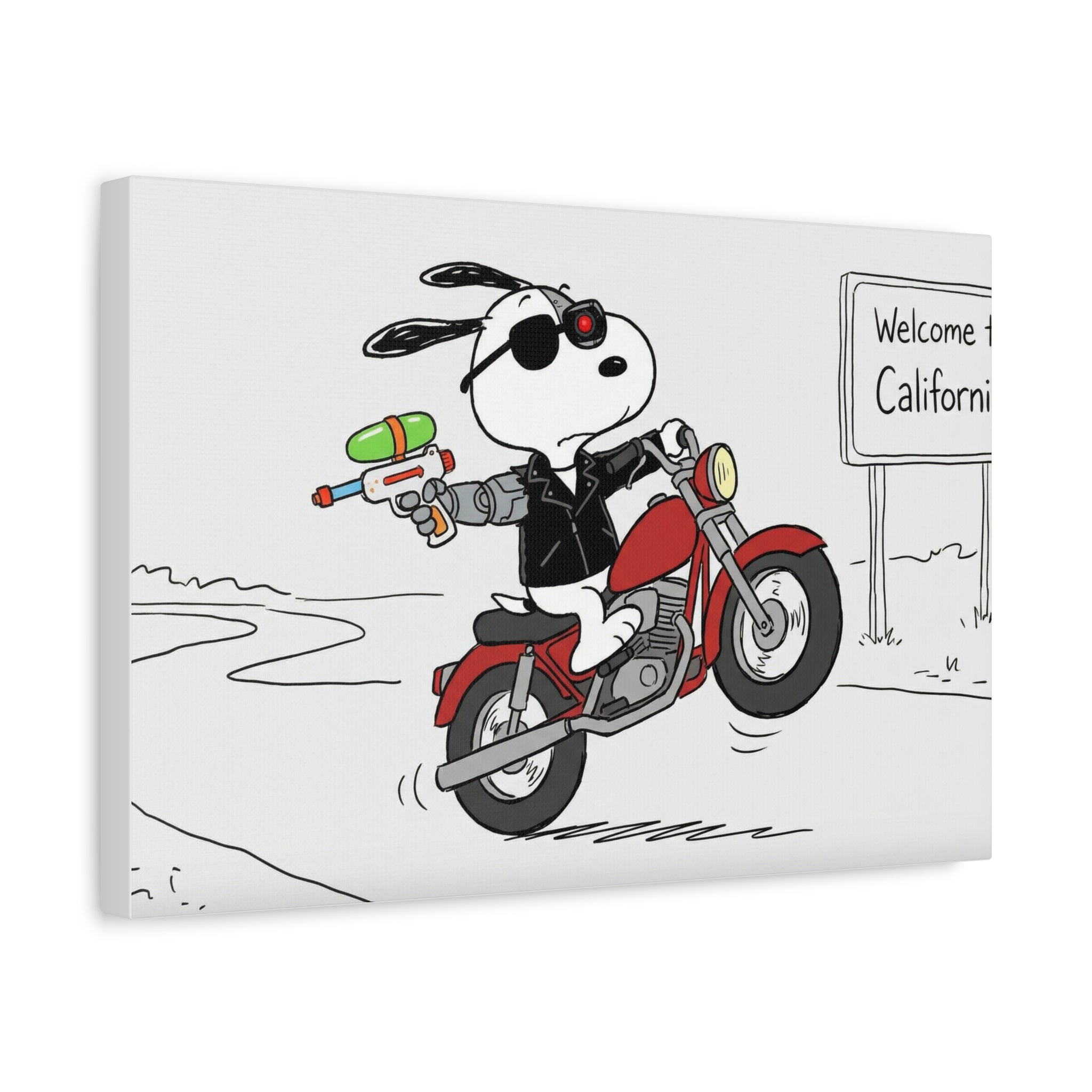 Biker Dog Matte Canvas