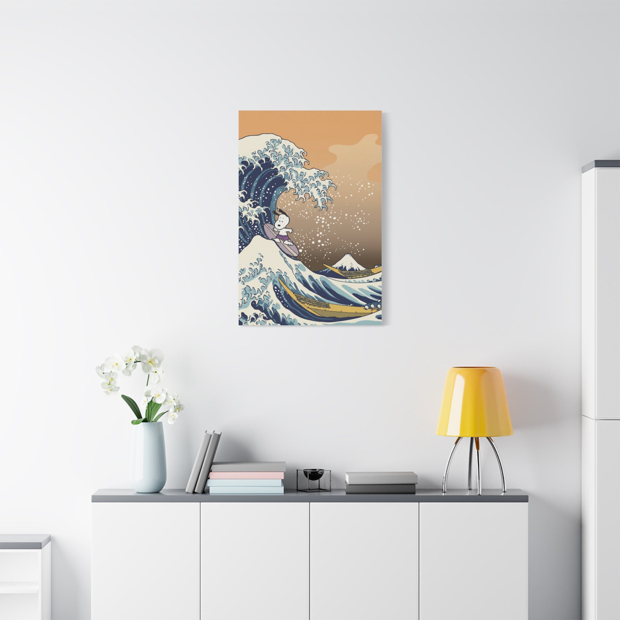 Surfing Snoopy Wave Canvas
