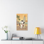 Snoopy Surfing Beach Scene Canvas