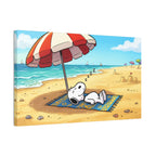 Sleeping Snoopy Beach Scene Canvas