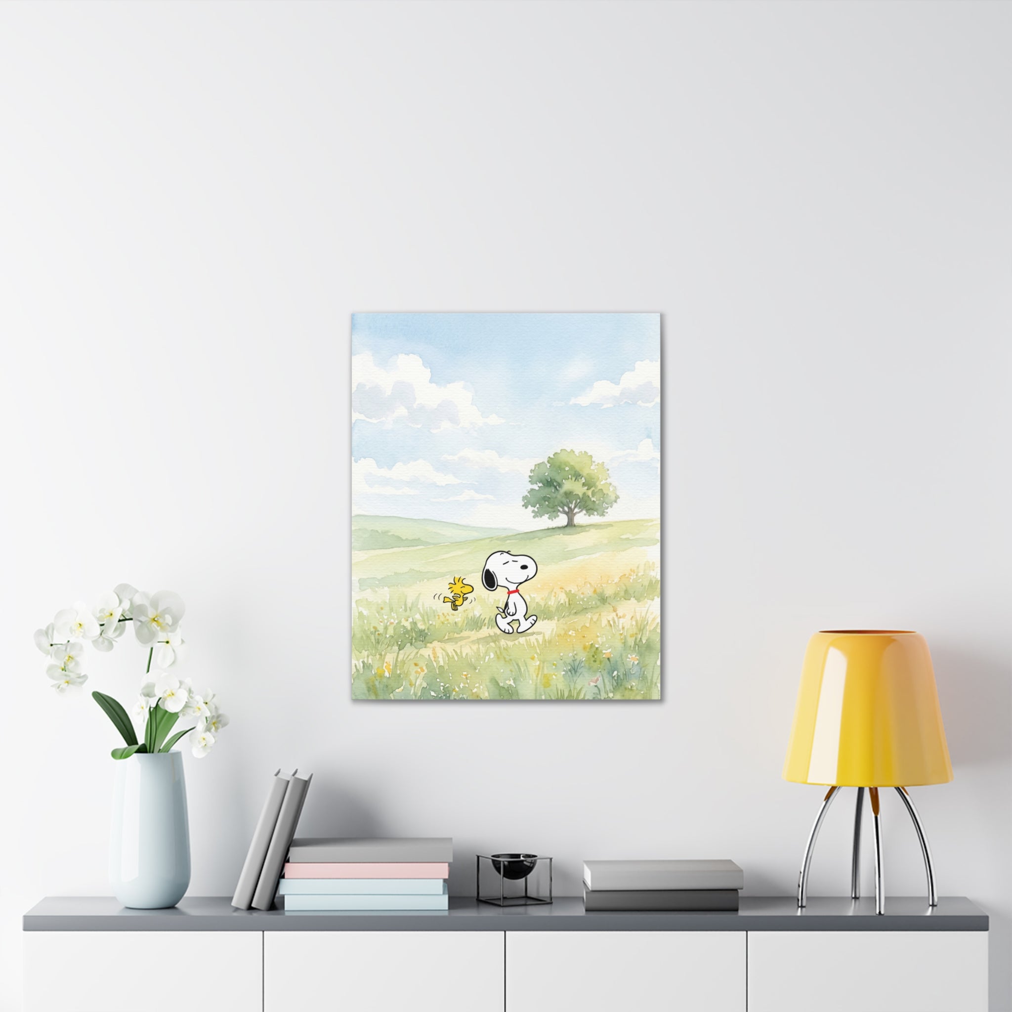 Snoopy and Woodstock Meadow Canvas