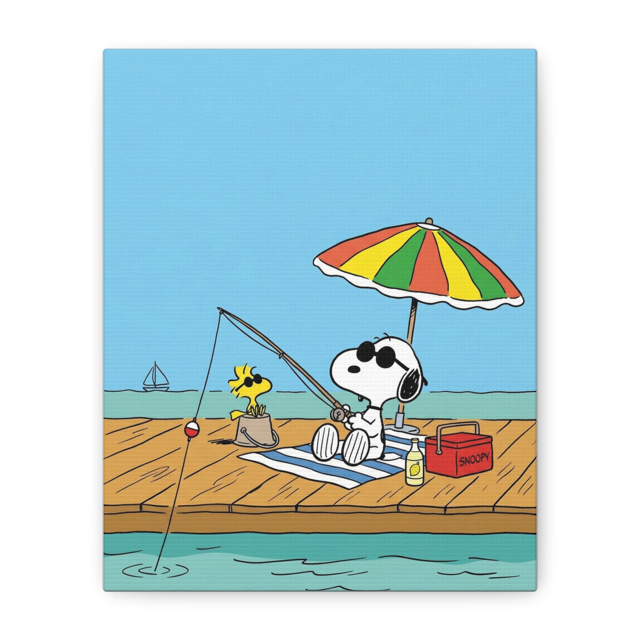 Fishing By Pier Canvas