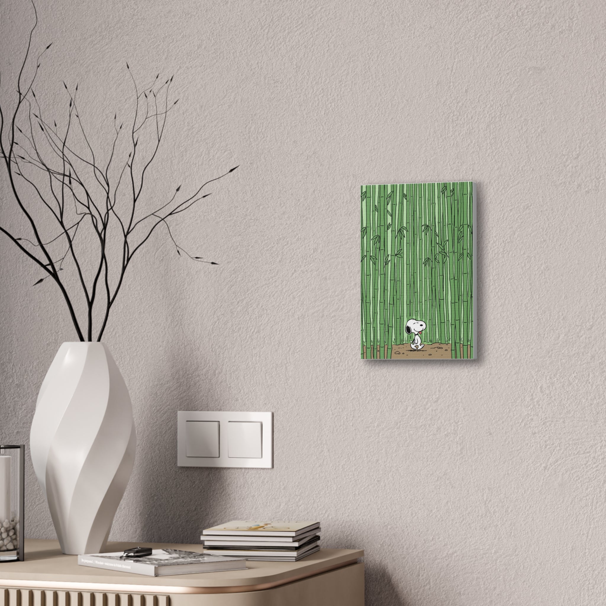 Snoopy in Bamboo Forest Canvas