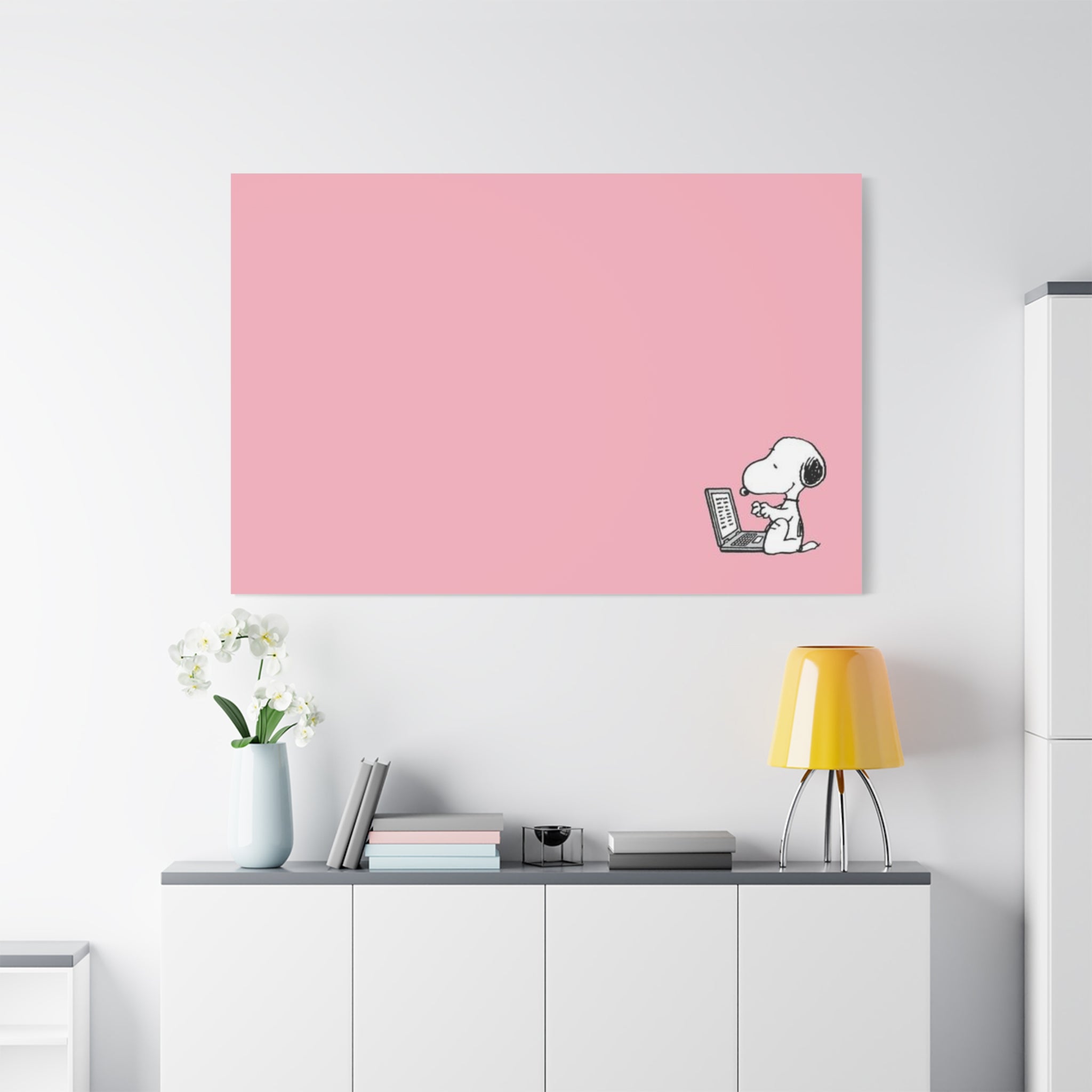 Snoopy on Laptop Canvas