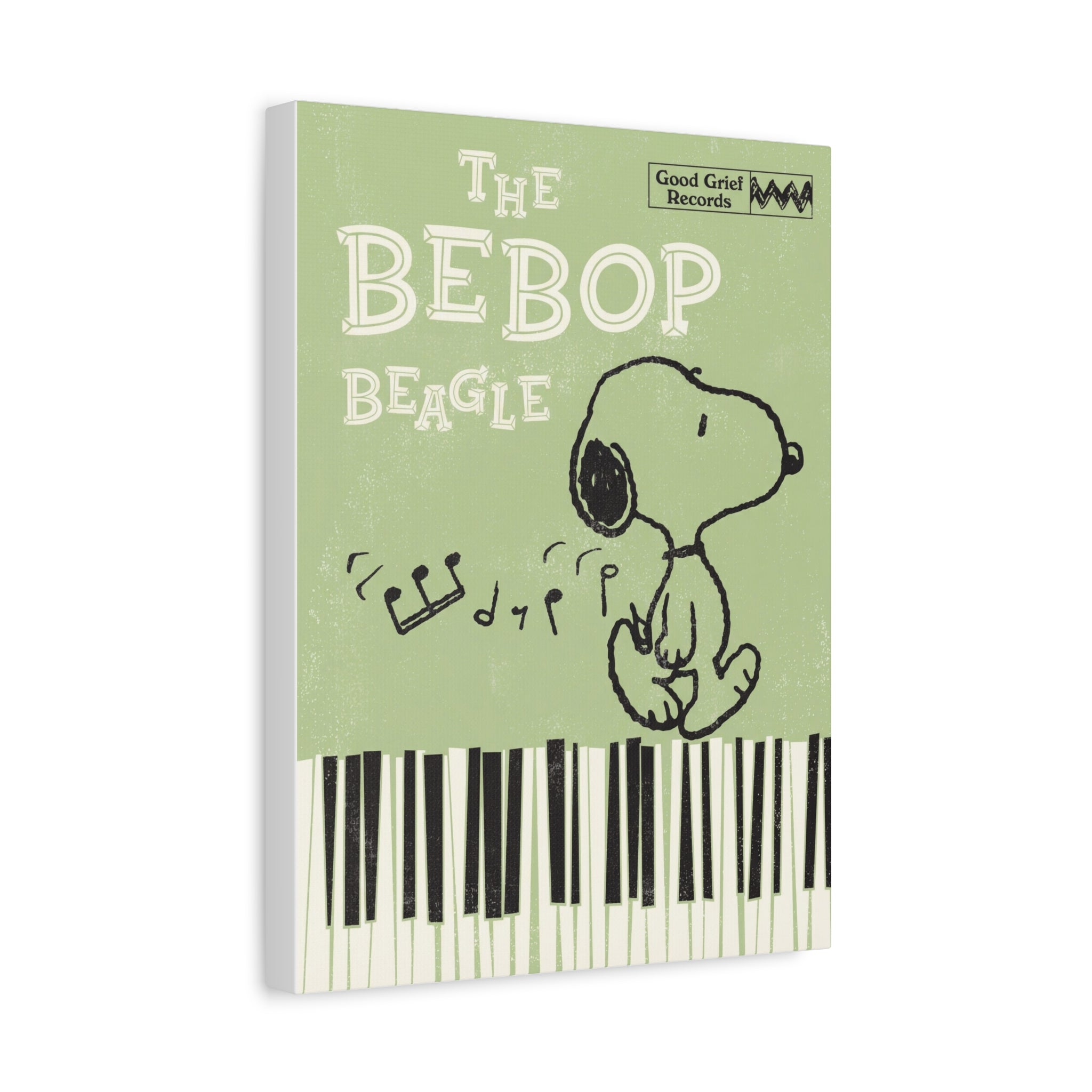 Bebop Beagle Piano Illustration Canvas