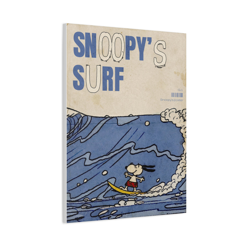 Snoopy Surf Illustration Canvas