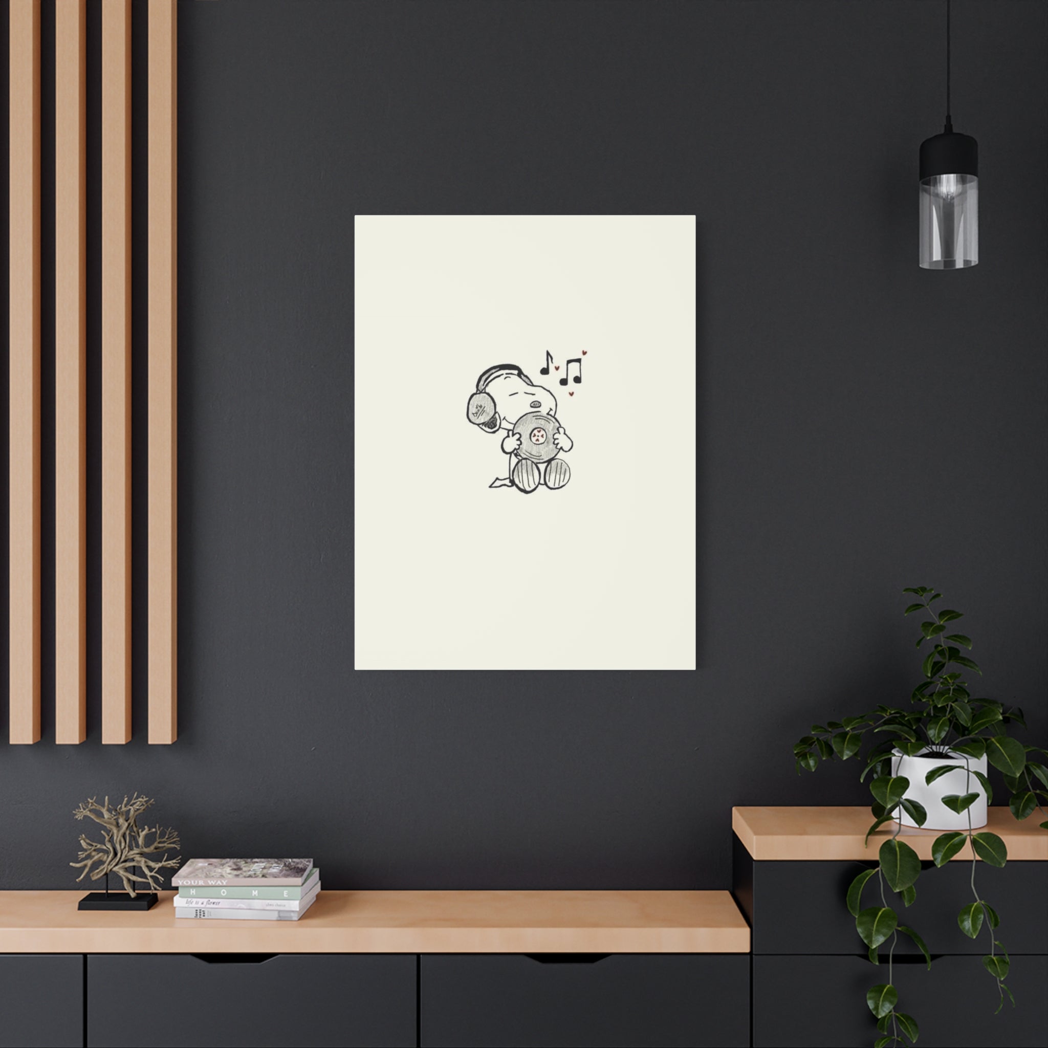 Sleeping Dog Headphones Canvas