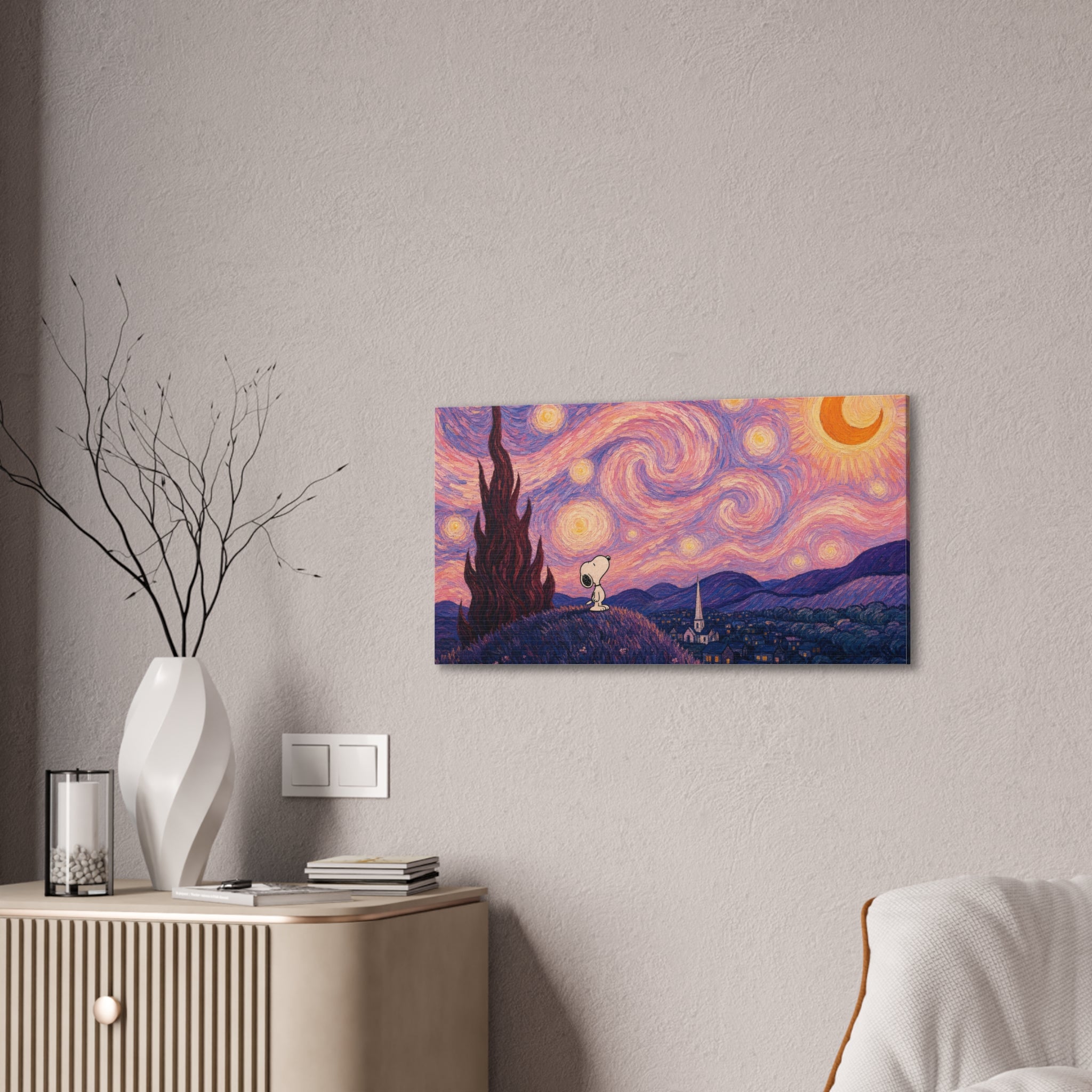 Snoopy Starry Night Canvas