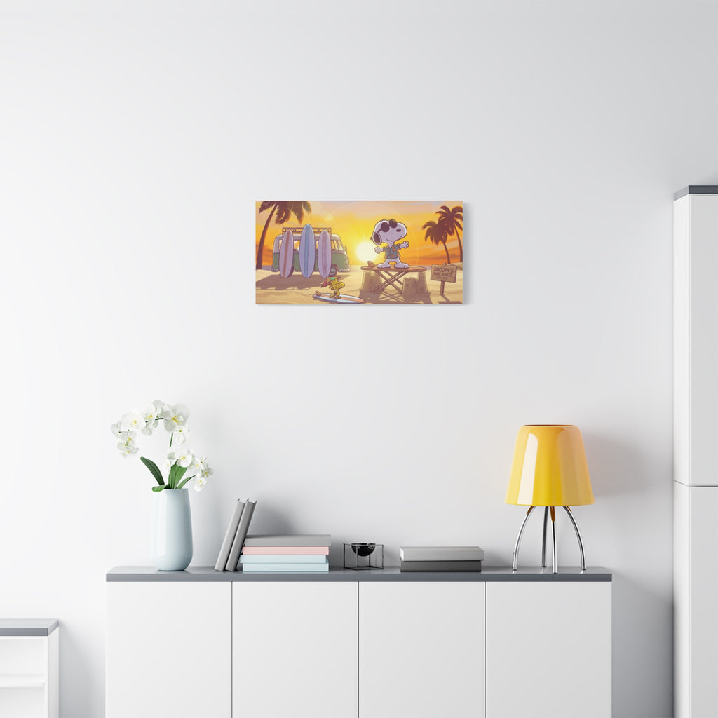 Surfing Snoopy Matte Canvas