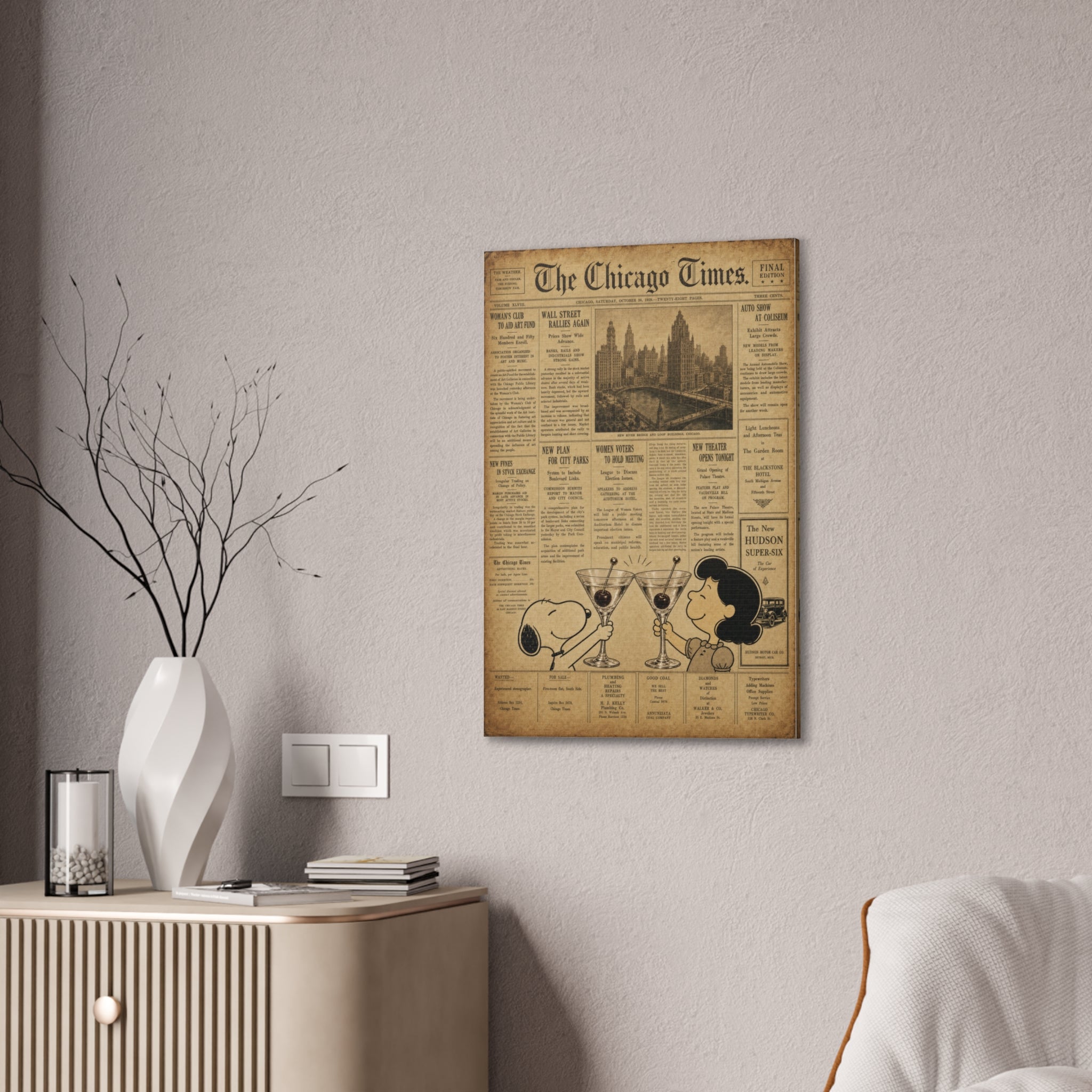 Peanuts Vintage Newspaper Canvas