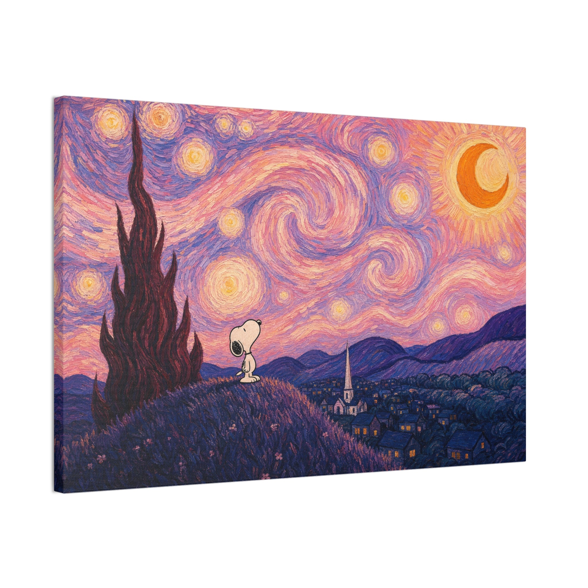 Snoopy Starry Night Canvas