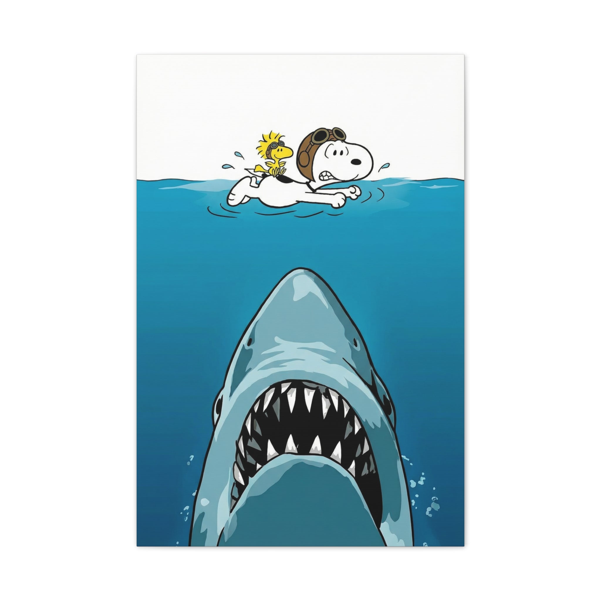 Snoopy Shark Surf Canvas